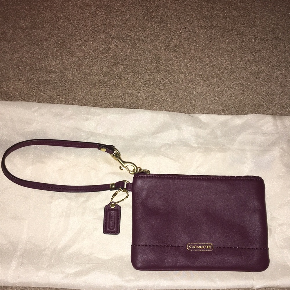 Plum Coach Soft Leather Clutch